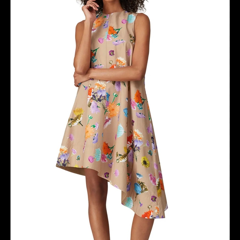 Tibi Multicolor Floral Long Sleeve Dress